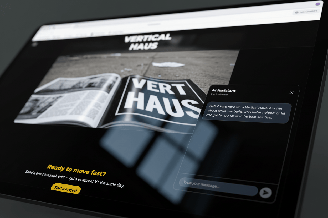 AI chatbot dashboard routing creative, production and client questions